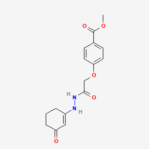 molecular formula C16H18N2O5 B2563379 Methyl 4-{2-oxo-2-[2-(3-oxo-1-cyclohexenyl)hydrazino]ethoxy}benzenecarboxylate CAS No. 1024244-01-6