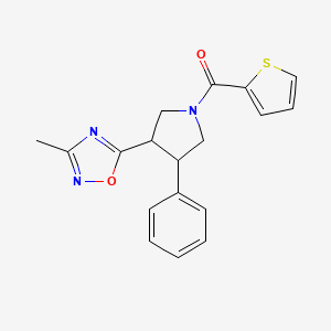 (3-(3-Methyl-1,2,4-oxadiazol-5-yl)-4-phenylpyrrolidin-1-yl)(thiophen-2-yl)methanone