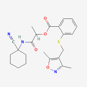 [1-[(1-Cyanocyclohexyl)amino]-1-oxopropan-2-yl] 2-[(3,5-dimethyl-1,2-oxazol-4-yl)methylsulfanyl]benzoate