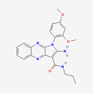 molecular formula C22H23N5O3 B2563409 2-amino-1-(2,4-dimethoxyphenyl)-N-propyl-1H-pyrrolo[2,3-b]quinoxaline-3-carboxamide CAS No. 586999-90-8