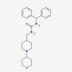 molecular formula C25H33N3O2 B2563413 1-benzhydryl-3-((1-(tetrahydro-2H-pyran-4-yl)piperidin-4-yl)methyl)urea CAS No. 2034481-63-3