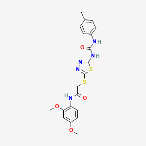 molecular formula C20H21N5O4S2 B2563415 N-(2,4-二甲氧基苯基)-2-((5-(3-(对甲苯基)脲基)-1,3,4-噻二唑-2-基)硫代)乙酰胺 CAS No. 898461-53-5