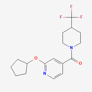 molecular formula C17H21F3N2O2 B2563416 (2-(环戊氧基)吡啶-4-基)(4-(三氟甲基)哌啶-1-基)甲酮 CAS No. 2034272-51-8