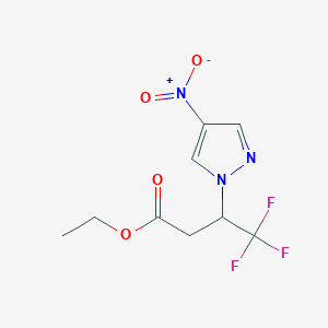 Ethyl 4,4,4-trifluoro-3-(4-nitropyrazol-1-yl)butanoate