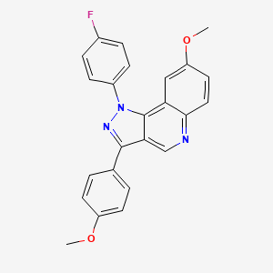 molecular formula C24H18FN3O2 B2563425 1-(4-氟苯基)-8-甲氧基-3-(4-甲氧基苯基)-1H-吡唑并[4,3-c]喹啉 CAS No. 901021-29-2