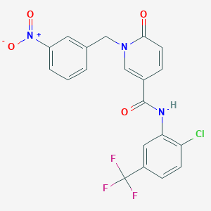 molecular formula C20H13ClF3N3O4 B2563428 N-(2-chloro-5-(trifluoromethyl)phenyl)-1-(3-nitrobenzyl)-6-oxo-1,6-dihydropyridine-3-carboxamide CAS No. 899741-61-8