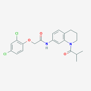 molecular formula C21H22Cl2N2O3 B2563430 2-(2,4-dichlorophenoxy)-N-(1-isobutyryl-1,2,3,4-tetrahydroquinolin-7-yl)acetamide CAS No. 941950-18-1
