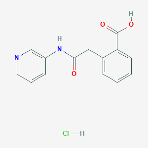 molecular formula C14H13ClN2O3 B2563441 2-(2-オキソ-2-(ピリジン-3-イルアミノ)エチル)安息香酸塩酸塩 CAS No. 2126162-60-3