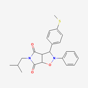 molecular formula C22H24N2O3S B2563448 5-异丁基-3-(4-(甲硫基)苯基)-2-苯基二氢-2H-吡咯[3,4-d]异恶唑-4,6(5H,6aH)-二酮 CAS No. 1005271-65-7