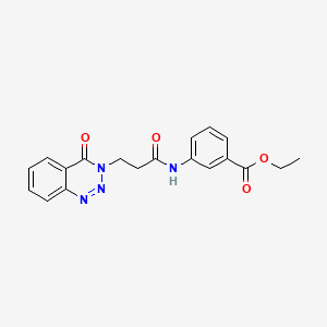 Ethyl 3-[3-(4-oxo-1,2,3-benzotriazin-3-yl)propanoylamino]benzoate