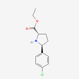 molecular formula C13H16ClNO2 B2563458 Ethyl (2S,5S)-5-(4-chlorophenyl)pyrrolidine-2-carboxylate CAS No. 2248370-93-4