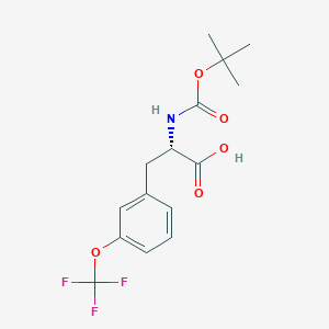 molecular formula C15H18F3NO5 B2563459 (2S)-2-[(叔丁氧羰基)氨基]-3-[3-(三氟甲氧基)苯基]丙酸 CAS No. 1212864-57-7