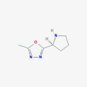 molecular formula C7H11N3O B2563473 (S)-2-甲基-5-(吡咯烷-2-基)-1,3,4-恶二唑 CAS No. 1646783-30-3