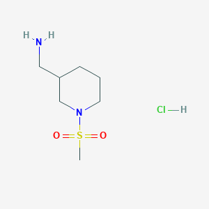 molecular formula C7H17ClN2O2S B2563480 [1-(Methylsulfonyl)piperidin-3-yl]methylamine hydrochloride CAS No. 1185302-09-3; 869371-29-9