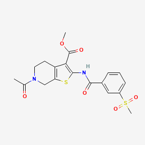 molecular formula C19H20N2O6S2 B2563481 Methyl 6-acetyl-2-(3-(methylsulfonyl)benzamido)-4,5,6,7-tetrahydrothieno[2,3-c]pyridine-3-carboxylate CAS No. 896293-93-9