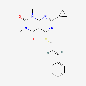5-(cinnamylthio)-7-cyclopropyl-1,3-dimethylpyrimido[4,5-d]pyrimidine-2,4(1H,3H)-dione