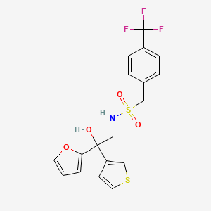 N-(2-(furan-2-yl)-2-hydroxy-2-(thiophen-3-yl)ethyl)-1-(4-(trifluoromethyl)phenyl)methanesulfonamide