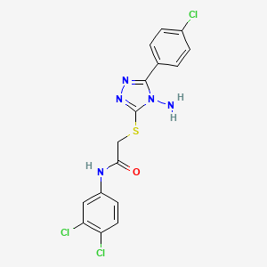 2-[[4-amino-5-(4-chlorophenyl)-1,2,4-triazol-3-yl]sulfanyl]-N-(3,4-dichlorophenyl)acetamide