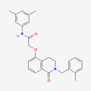 N-(3,5-dimethylphenyl)-2-[[2-[(2-methylphenyl)methyl]-1-oxo-3,4-dihydroisoquinolin-5-yl]oxy]acetamide