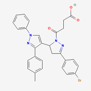 4-[5-(4-Bromophenyl)-3-[3-(4-methylphenyl)-1-phenylpyrazol-4-yl]-3,4-dihydropyrazol-2-yl]-4-oxobutanoic acid