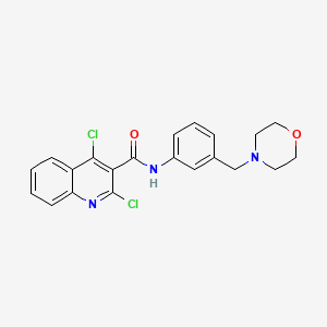 molecular formula C21H19Cl2N3O2 B2563498 2,4-dichloro-N-{3-[(morpholin-4-yl)methyl]phenyl}quinoline-3-carboxamide CAS No. 1423563-06-7