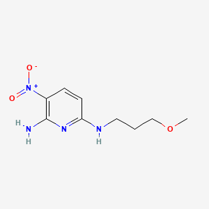 molecular formula C9H14N4O3 B2563504 3-硝基-2,6-二氨基-6-(3-甲氧基丙基)吡啶 CAS No. 1525527-26-7