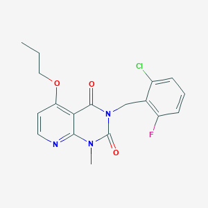molecular formula C18H17ClFN3O3 B2563510 3-(2-chloro-6-fluorobenzyl)-1-methyl-5-propoxypyrido[2,3-d]pyrimidine-2,4(1H,3H)-dione CAS No. 921465-26-1