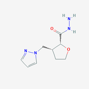 molecular formula C9H14N4O2 B2563514 外消旋-(2r,3r)-3-[(1h-吡唑-1-基)甲基]氧杂环-2-甲酰肼 CAS No. 1989637-95-7