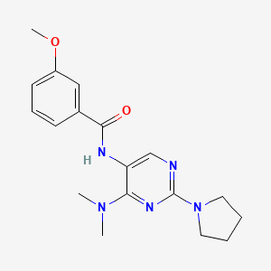 molecular formula C18H23N5O2 B2563516 N-(4-(dimethylamino)-2-(pyrrolidin-1-yl)pyrimidin-5-yl)-3-methoxybenzamide CAS No. 1797815-75-8