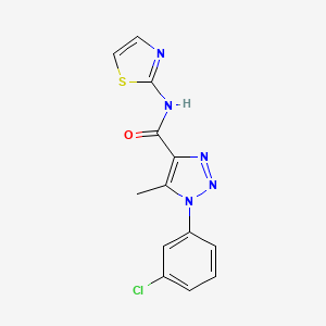 molecular formula C13H10ClN5OS B2563519 1-(3-chlorophenyl)-5-methyl-N-(1,3-thiazol-2-yl)-1H-1,2,3-triazole-4-carboxamide CAS No. 878734-78-2