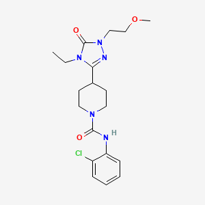 molecular formula C19H26ClN5O3 B2563523 N-(2-氯苯基)-4-(4-乙基-1-(2-甲氧基乙基)-5-氧代-4,5-二氢-1H-1,2,4-三唑-3-基)哌啶-1-甲酰胺 CAS No. 1797537-72-4