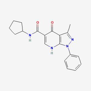 N-cyclopentyl-3-methyl-4-oxo-1-phenyl-4,7-dihydro-1H-pyrazolo[3,4-b]pyridine-5-carboxamide