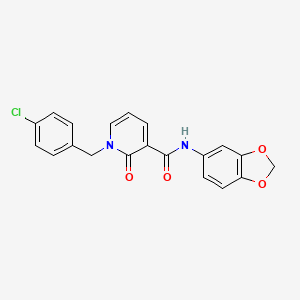 N-(benzo[d][1,3]dioxol-5-yl)-1-(4-chlorobenzyl)-2-oxo-1,2-dihydropyridine-3-carboxamide