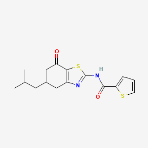 molecular formula C16H18N2O2S2 B2563532 N-[5-(2-methylpropyl)-7-oxo-5,6-dihydro-4H-1,3-benzothiazol-2-yl]thiophene-2-carboxamide CAS No. 1023537-46-3
