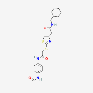 N-(4-acetamidophenyl)-2-((4-(2-((cyclohexylmethyl)amino)-2-oxoethyl)thiazol-2-yl)thio)acetamide