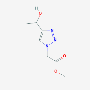 molecular formula C7H11N3O3 B2563539 methyl 2-[4-(1-hydroxyethyl)-1H-1,2,3-triazol-1-yl]acetate CAS No. 1421603-55-5