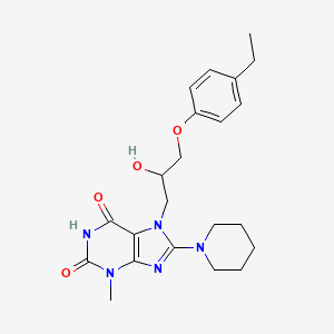 molecular formula C22H29N5O4 B2563544 7-[3-(4-乙基苯氧基)-2-羟基丙基]-3-甲基-8-哌啶-1-基嘌呤-2,6-二酮 CAS No. 313665-48-4