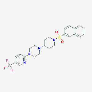1-[1-(Naphthalene-2-sulfonyl)piperidin-4-yl]-4-[5-(trifluoromethyl)pyridin-2-yl]piperazine