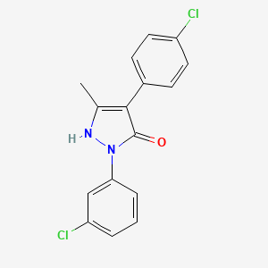 2-(3-chlorophenyl)-4-(4-chlorophenyl)-5-methyl-1,2-dihydro-3H-pyrazol-3-one