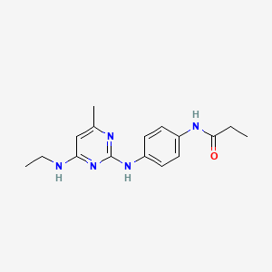 molecular formula C16H21N5O B2563576 N-(4-{[4-(ethylamino)-6-methylpyrimidin-2-yl]amino}phenyl)propanamide CAS No. 923695-07-2