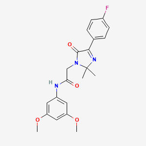 molecular formula C21H22FN3O4 B2563578 N-(3,5-二甲氧基苯基)-2-[4-(4-氟苯基)-2,2-二甲基-5-氧代-2,5-二氢-1H-咪唑-1-基]乙酰胺 CAS No. 866897-43-0