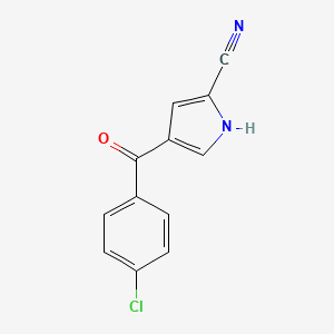 molecular formula C12H7ClN2O B2563579 4-(4-chlorobenzoyl)-1H-pyrrole-2-carbonitrile CAS No. 338407-27-5