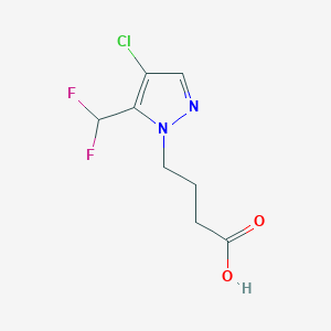 molecular formula C8H9ClF2N2O2 B2563581 4-[4-Chloro-5-(difluoromethyl)pyrazol-1-yl]butanoic acid CAS No. 1946822-22-5
