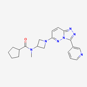 molecular formula C20H23N7O B2563583 N-Methyl-N-[1-(3-pyridin-3-yl-[1,2,4]triazolo[4,3-b]pyridazin-6-yl)azetidin-3-yl]cyclopentanecarboxamide CAS No. 2380039-94-9