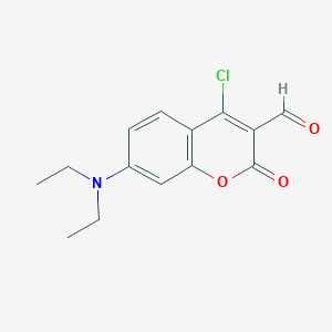 molecular formula C14H14ClNO3 B2563588 4-chloro-7-(diethylamino)-2-oxo-2H-chromene-3-carbaldehyde CAS No. 136918-66-6