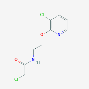 molecular formula C9H10Cl2N2O2 B2563589 2-Chloro-N-[2-(3-chloropyridin-2-yl)oxyethyl]acetamide CAS No. 2411295-58-2