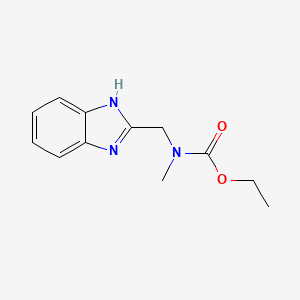 molecular formula C12H15N3O2 B2563592 乙基((1H-苯并[d]咪唑-2-基)甲基)(甲基)氨基甲酸酯 CAS No. 887573-46-8