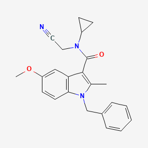 molecular formula C23H23N3O2 B2563599 1-Benzyl-N-(cyanomethyl)-N-cyclopropyl-5-methoxy-2-methylindole-3-carboxamide CAS No. 2418650-49-2