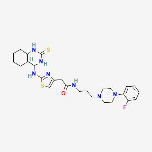 N-{3-[4-(2-fluorophenyl)piperazin-1-yl]propyl}-2-{2-[(2-sulfanylidene-1,2-dihydroquinazolin-4-yl)amino]-1,3-thiazol-4-yl}acetamide