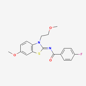 (Z)-4-fluoro-N-(6-methoxy-3-(2-methoxyethyl)benzo[d]thiazol-2(3H)-ylidene)benzamide